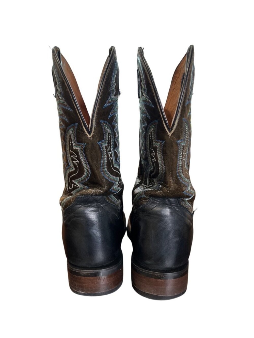 Dan Post Men Size 11EW Duece Cowboy Boots Brown Black Square Toe Western DP4558 - Picture 5 of 10